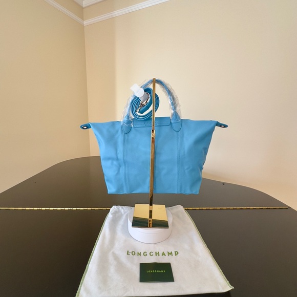 NWOT Luxury Preppy Travel RARE LONGCHAMP Le Pliage Leather Medium Tote/Crossbody - Picture 9 of 17